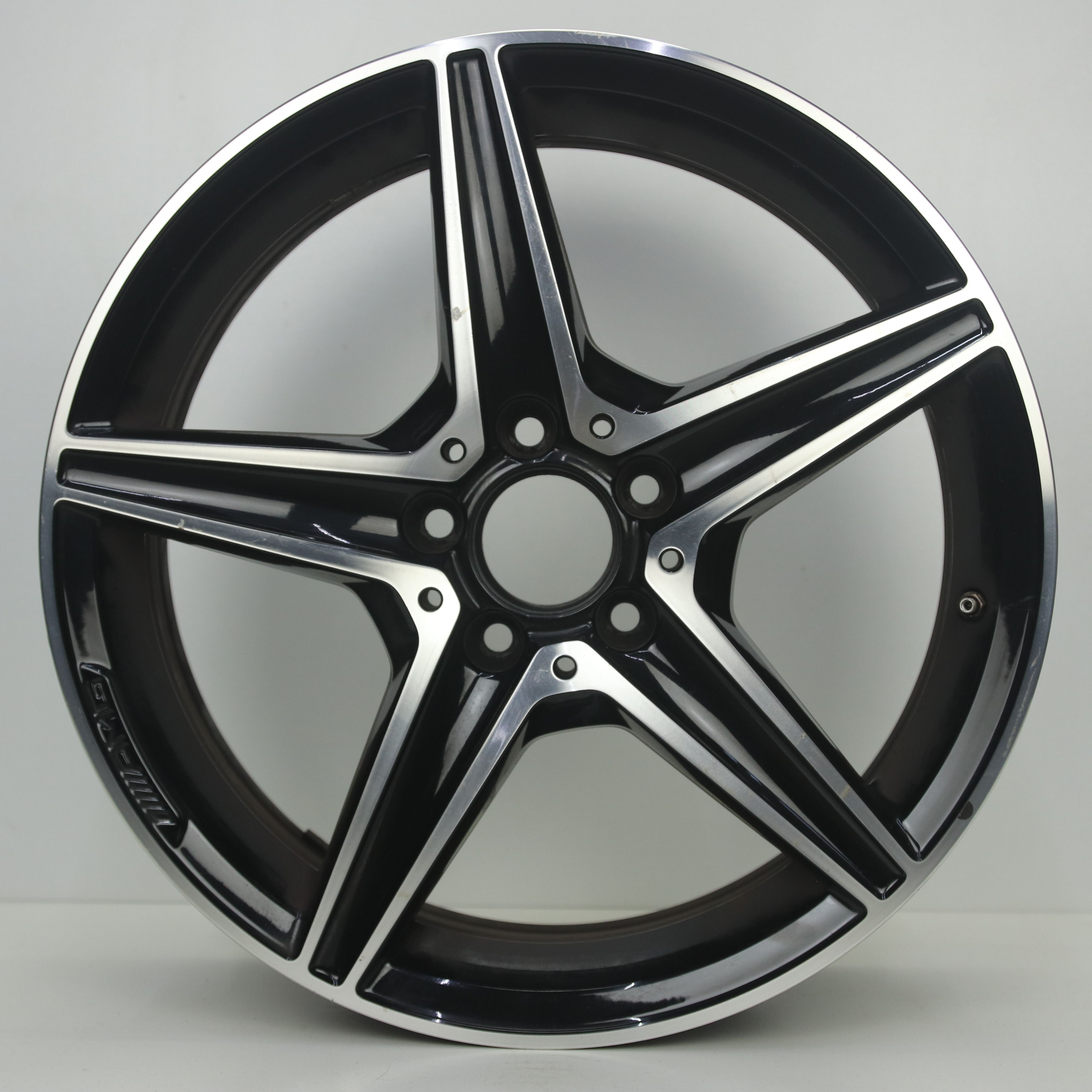 OS1007783 Originele 18 inch lichtmetalen Mercedes-Benz C-klasse velgen 7.50X18 5X112 ET44.0 NB66.60 Zwart gepolijst