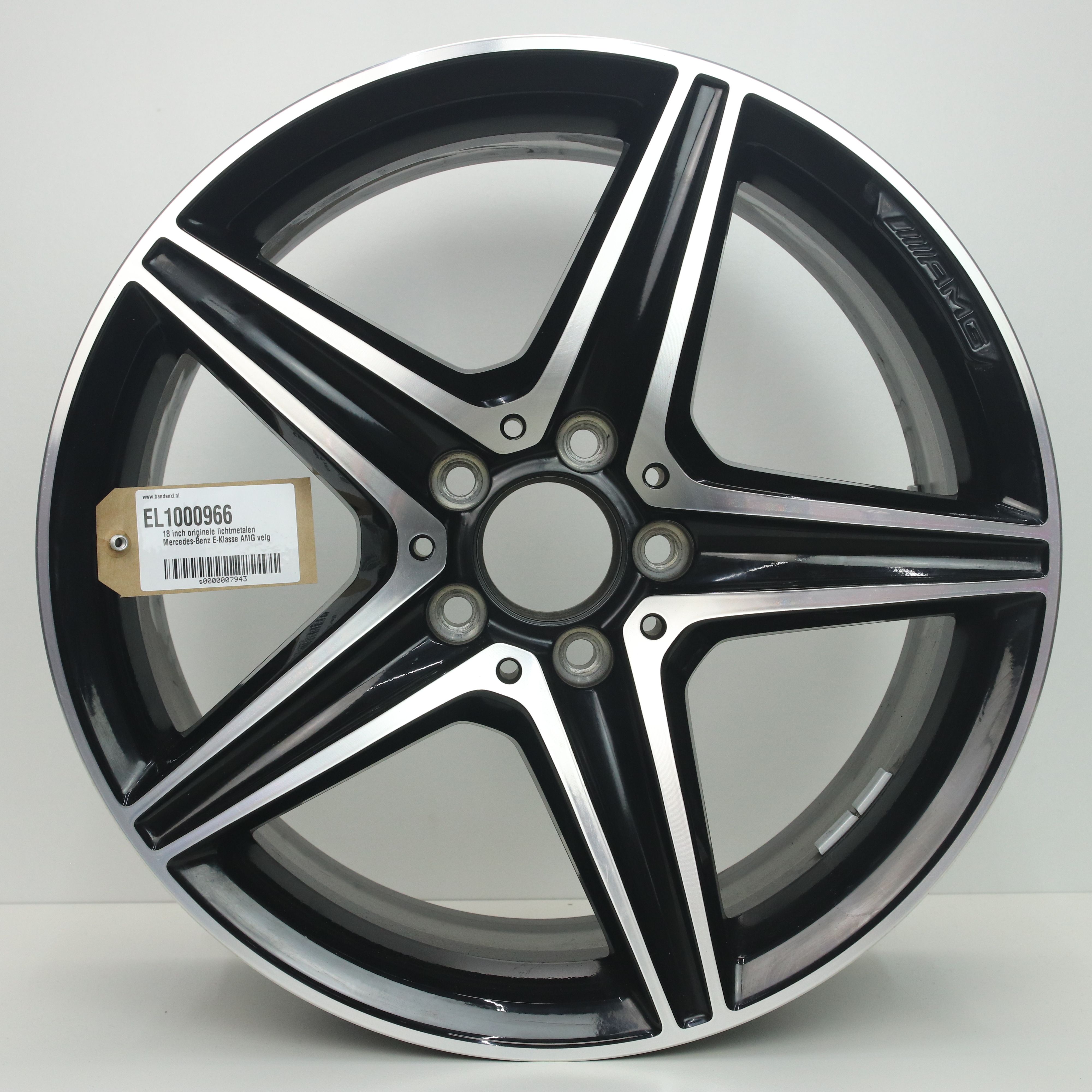 EL1000966 18 inch originele lichtmetalen Mercedes-Benz E-Klasse AMG velg 9.00X18 5X112 ET49.0 NB66.60 Zwart gepolijst