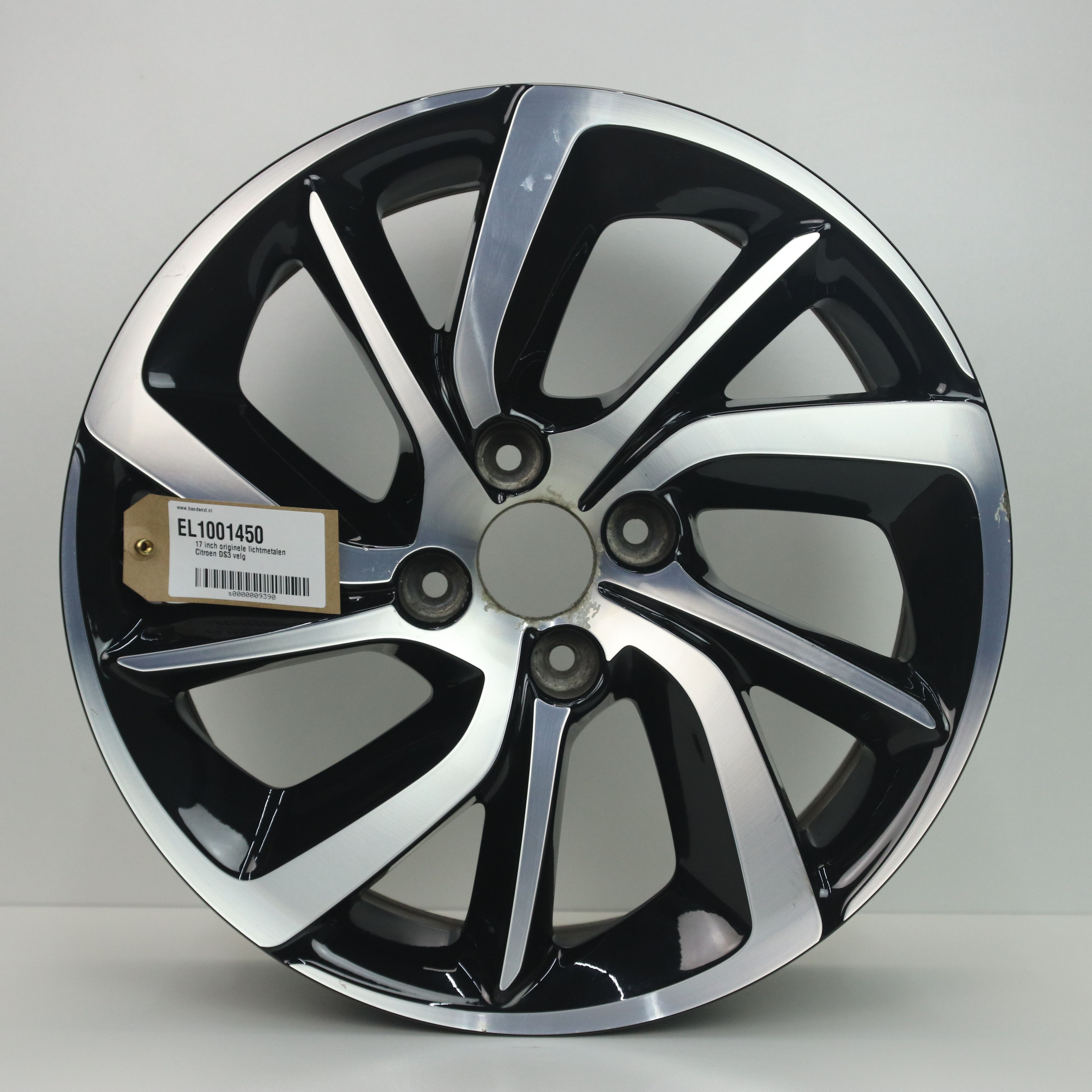 EL1001450 17 inch originele lichtmetalen Citroen DS3 velg 7.00X17 4X108 ET25.0 NB65.10 Zwart gepolijst
