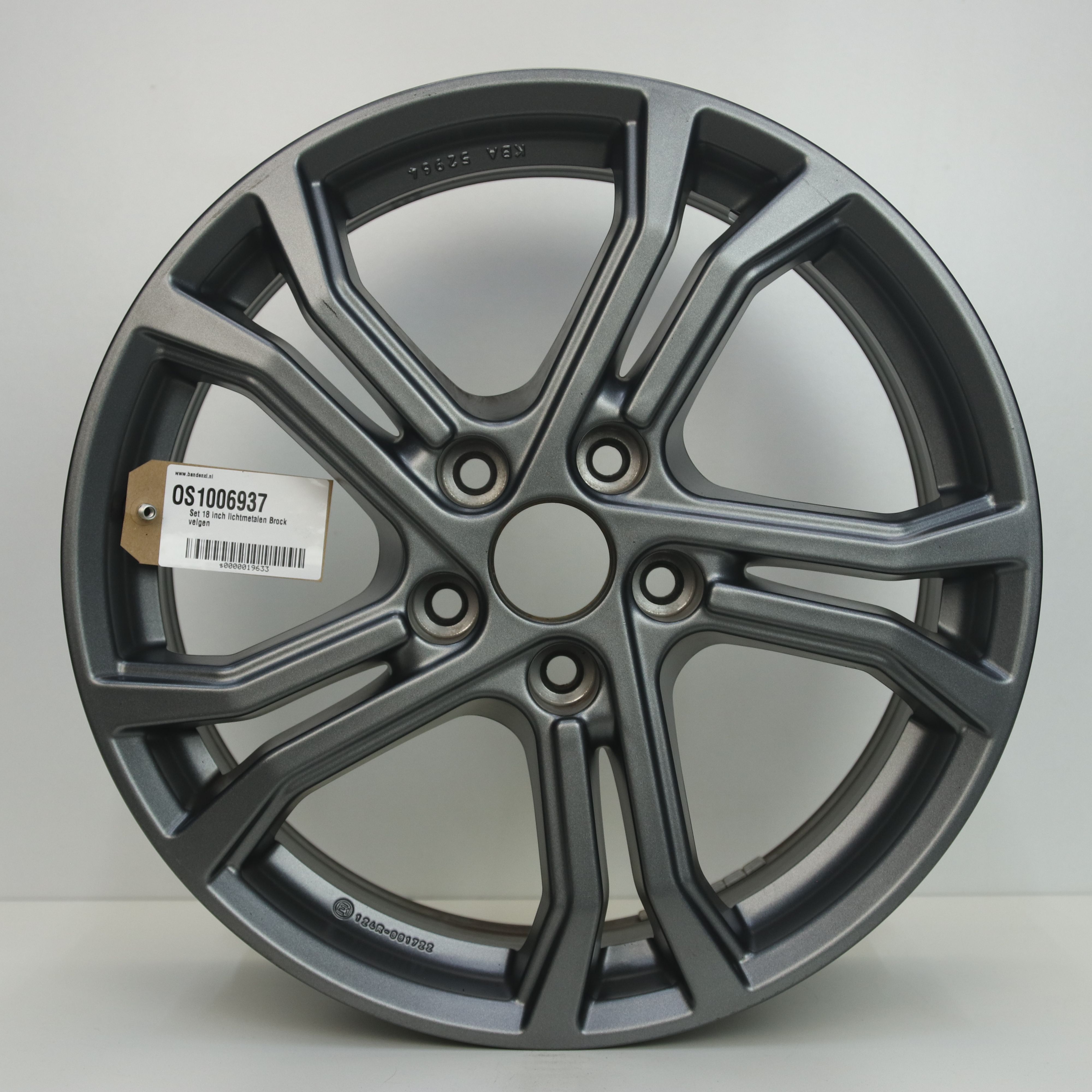 OS1006937 Set 18 inch lichtmetalen Brock velgen 7.50X17 5X114.3 ET40.0 NB60.10 Antraciet