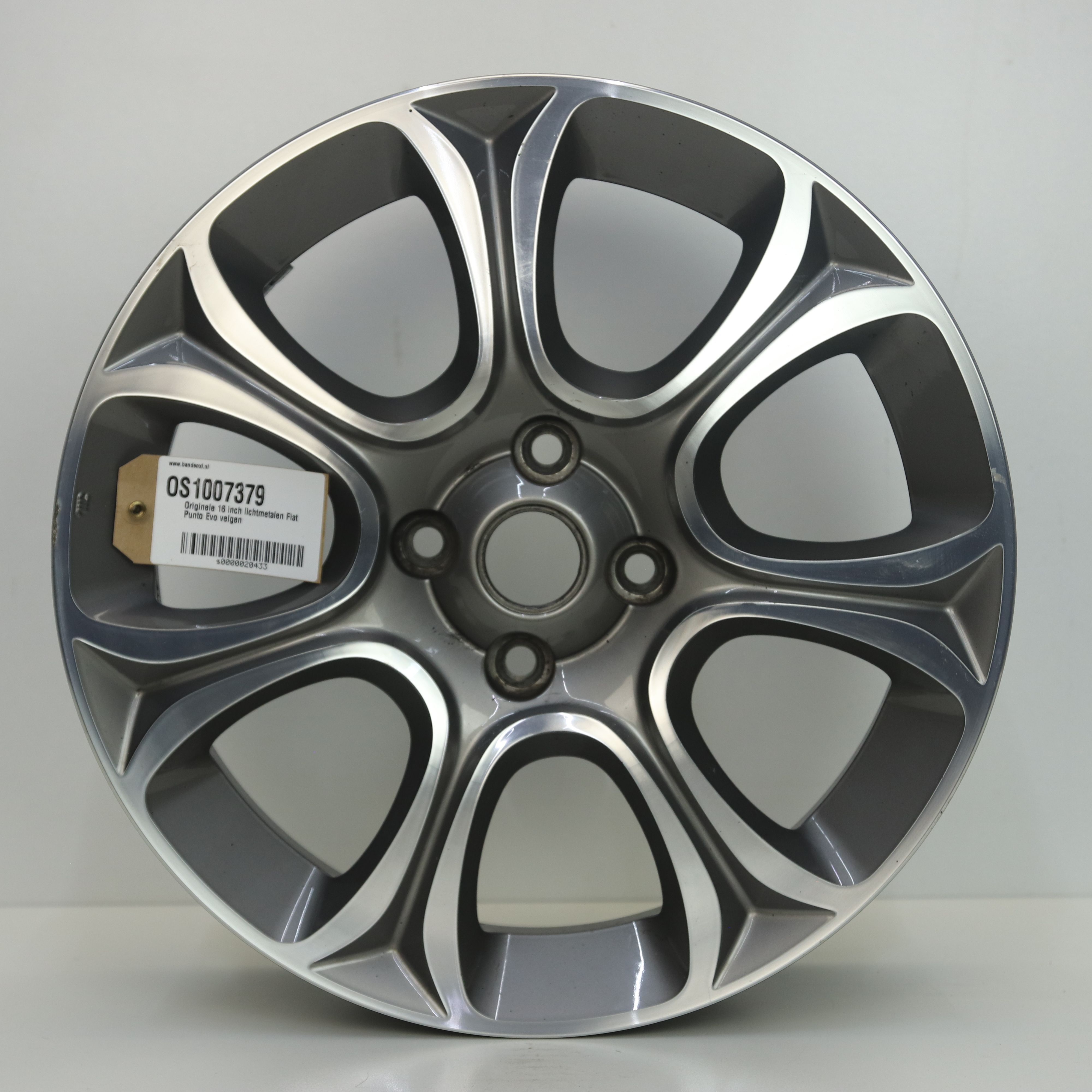 OS1007379 Originele 16 inch lichtmetalen Fiat Punto Evo velgen 6.00X16 4X100 ET45.0 NB56.60 Antraciet gepolijst