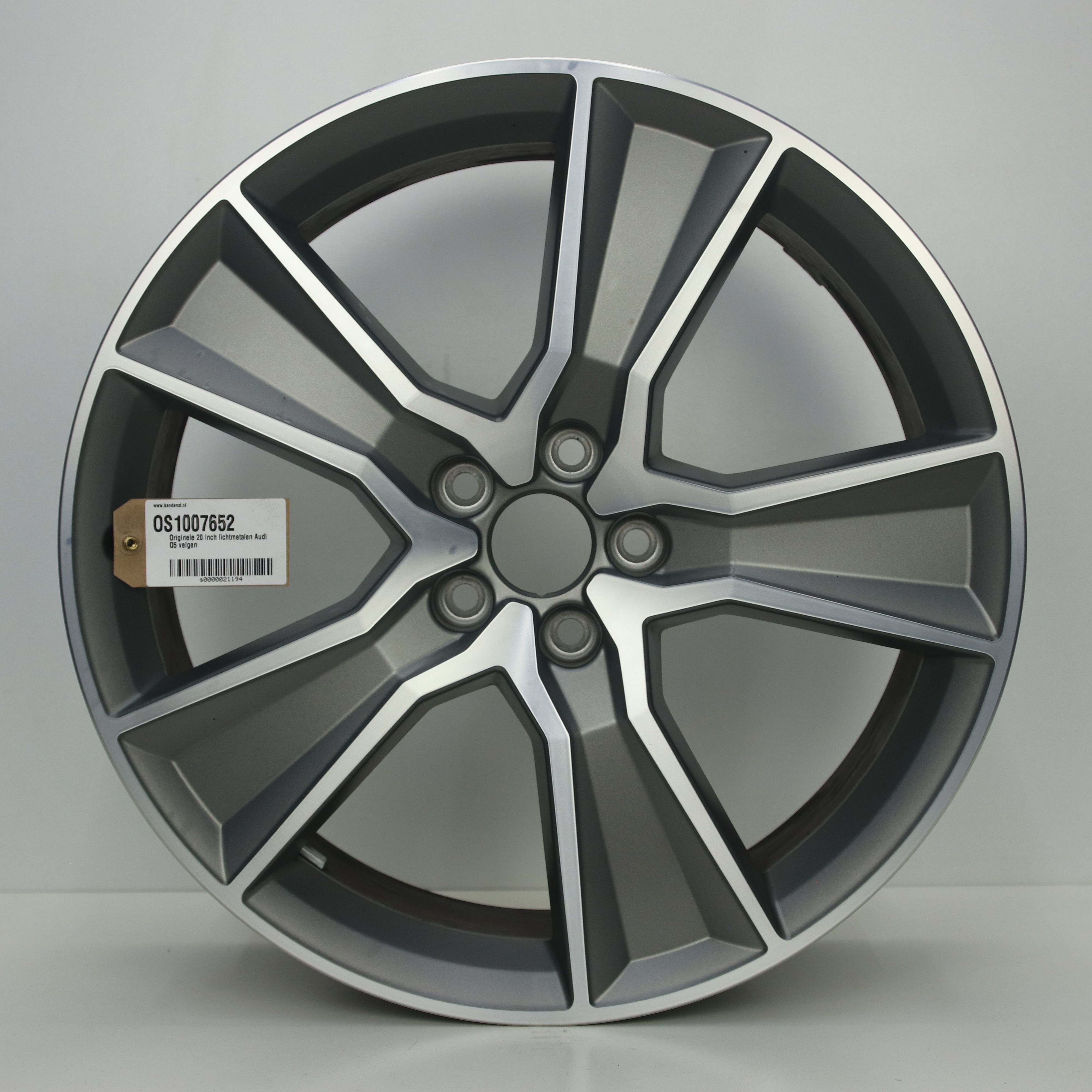 OS1007652 Originele 20 inch lichtmetalen Audi Q5 velgen 8.00X20 5X112 ET39.0 NB66.60 Mat antraciet gepolijst