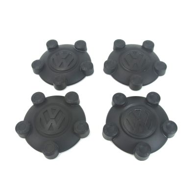 Naafkappen set OEM Volkswagen (mat zwart) 2K0601169