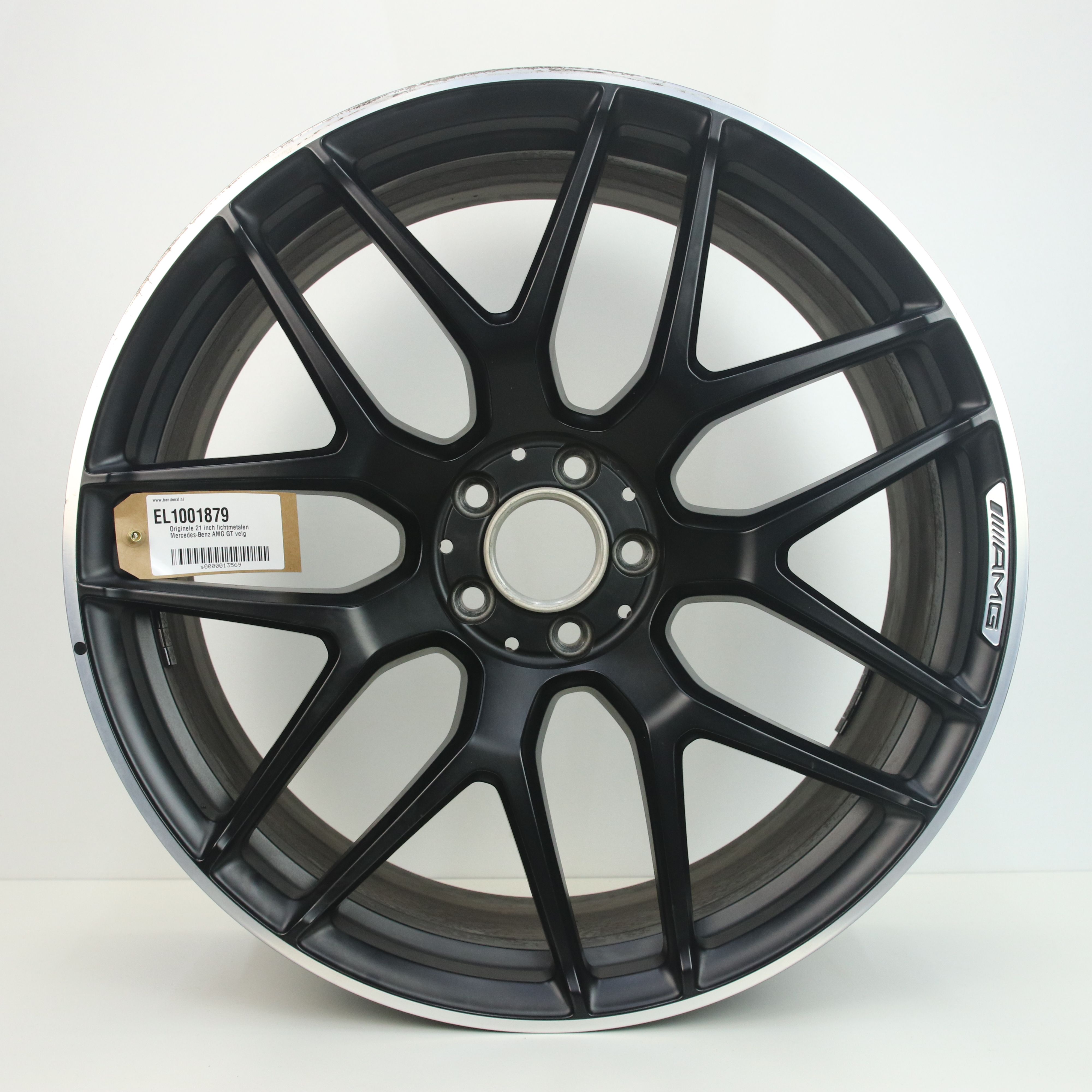 EL1001879 Originele 21 inch lichtmetalen Mercedes-Benz AMG GT velg 10.00X21 5X112 ET30.0 NB66.60 Mat zwart gepolijst