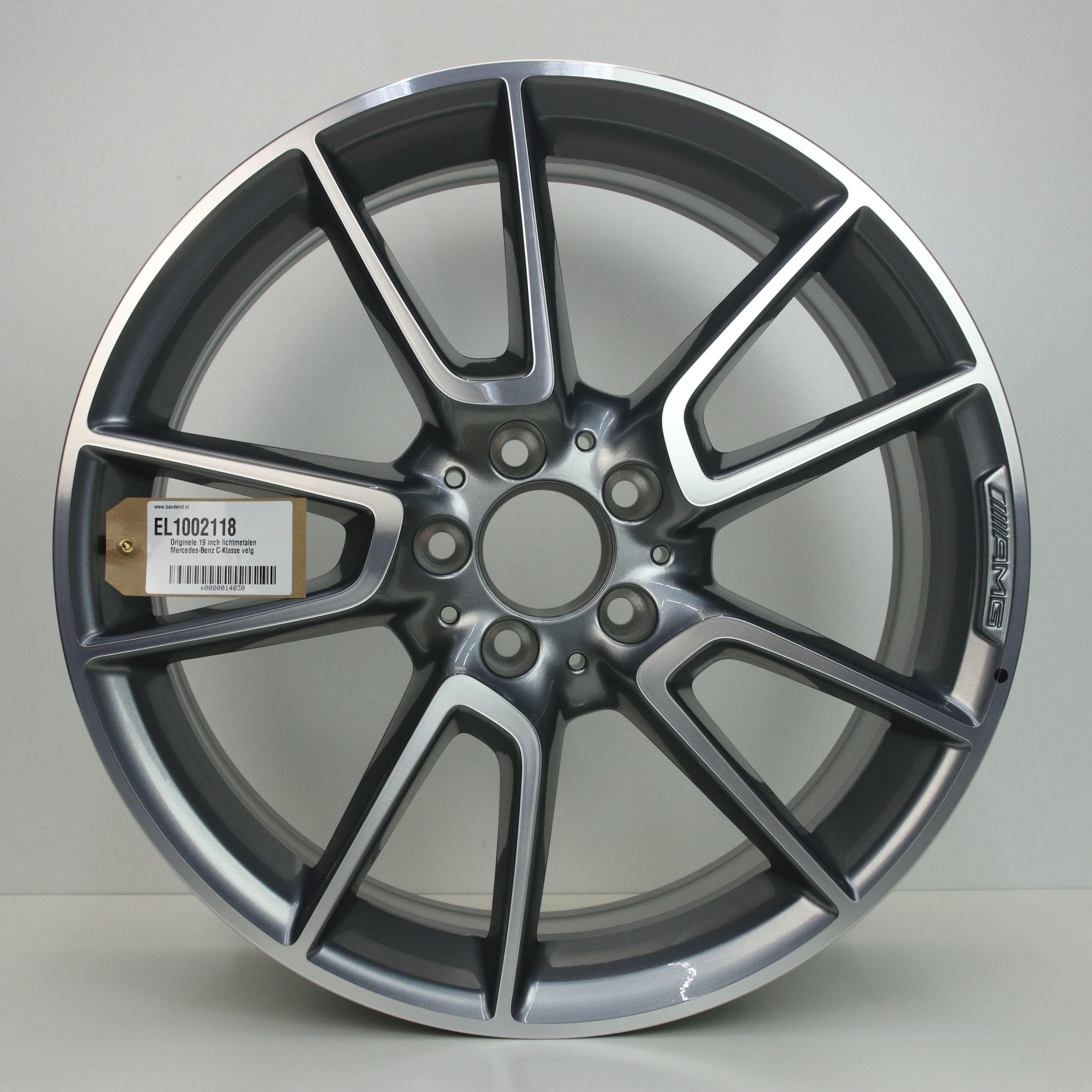EL1002118 Originele 19 inch lichtmetalen Mercedes-Benz C-Klasse velg 8.50X19 5X112 ET52.0 NB66.60 Antraciet gepolijst