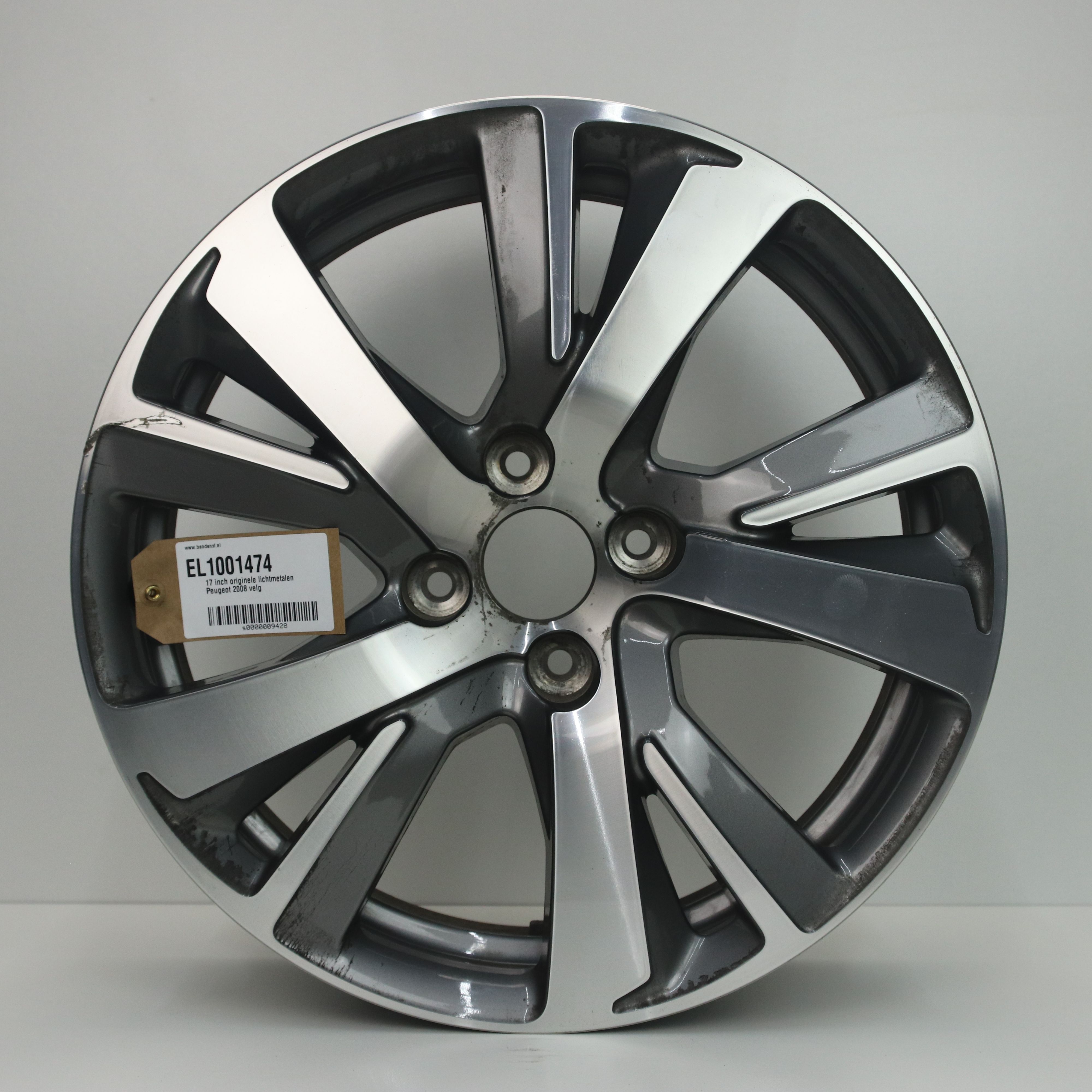 EL1001474 17 inch originele lichtmetalen Peugeot 2008 velg 6.50X17 4X108 ET20.0 NB65.10 Antraciet gepolijst