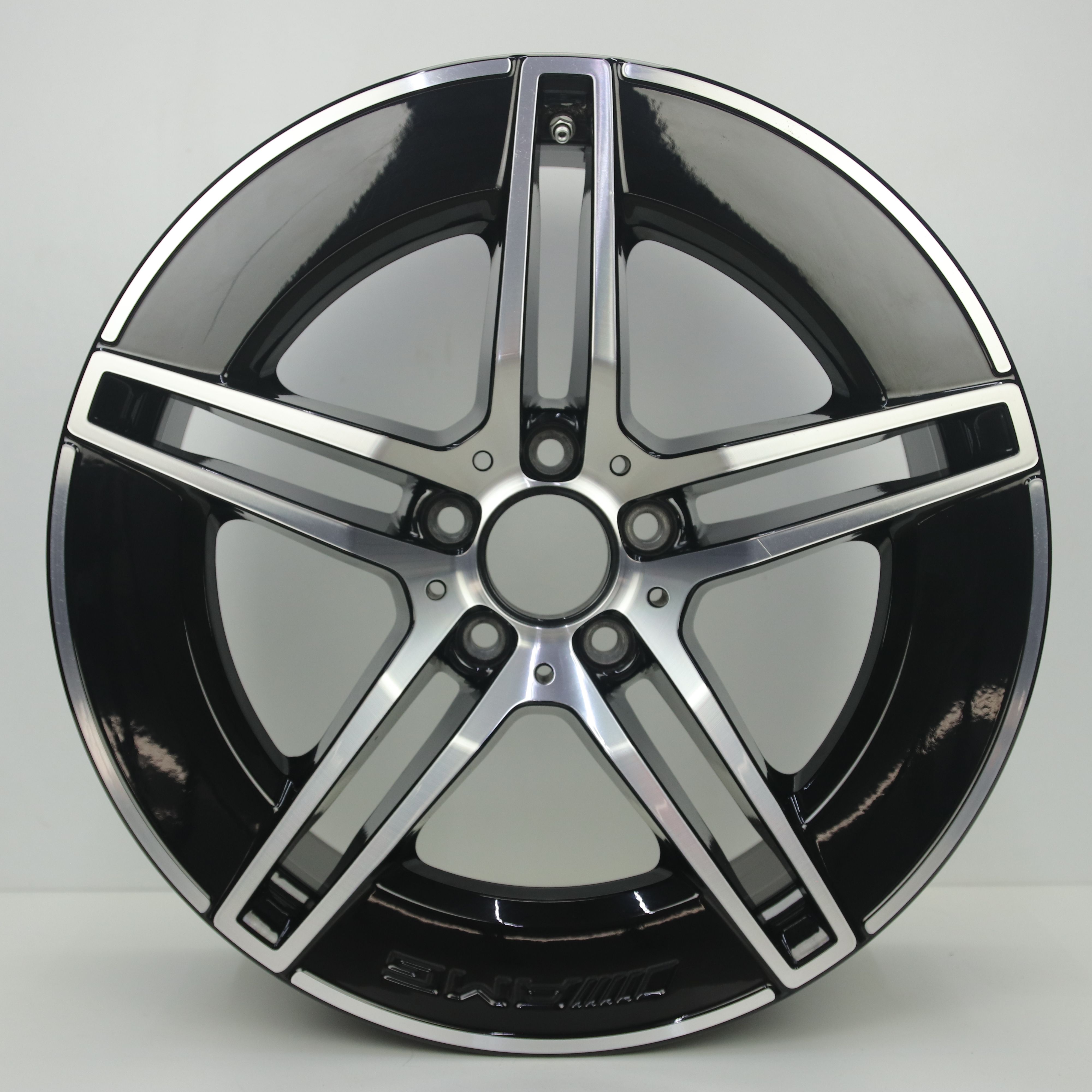 IN1003163 Originele 19 inch lichtmetalen Mercedes-Benz E-klasse AMG velgen (Breedset) 8.50X19 5X112 ET35.5 NB66.60 Zwart Gepolijst