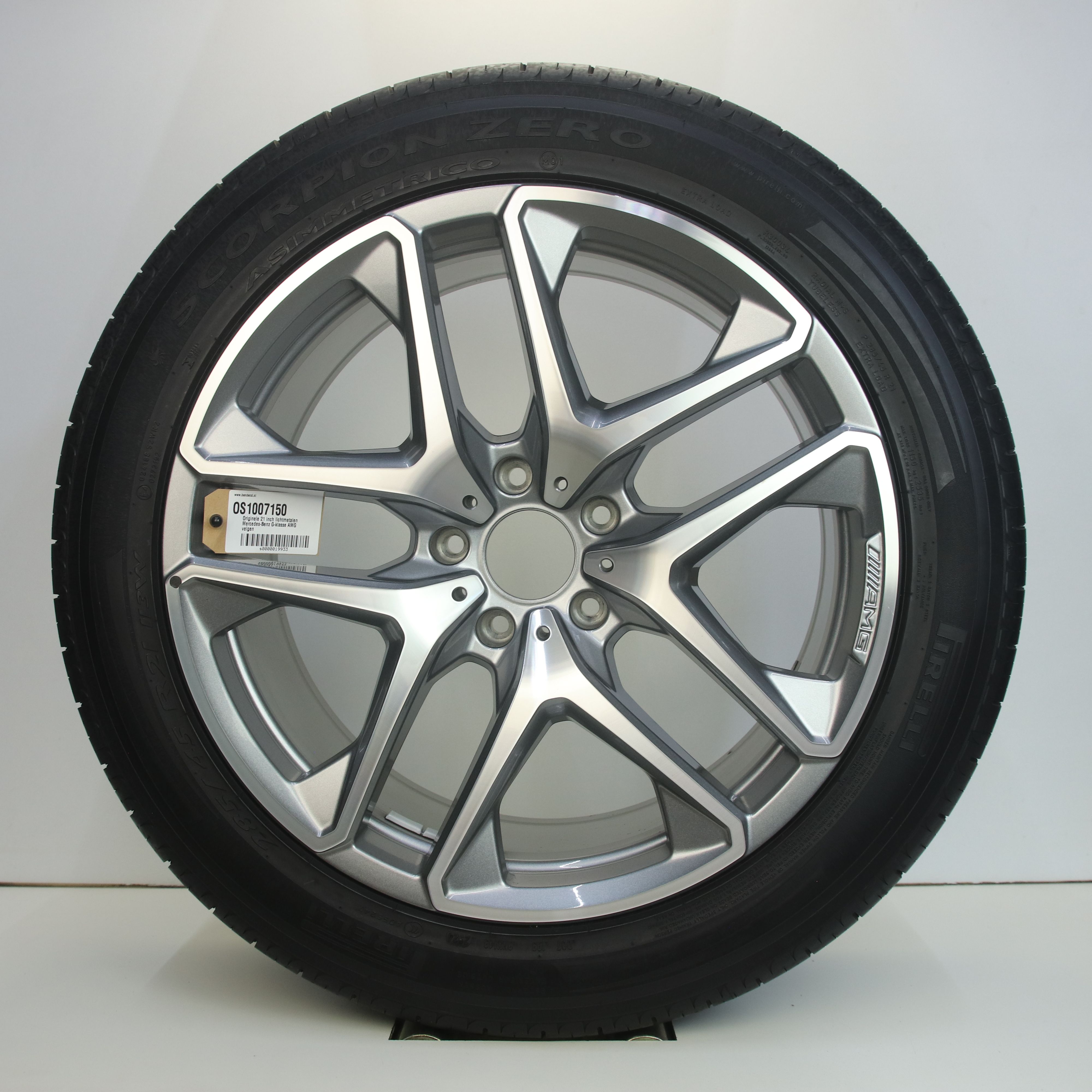 OS1007150 Originele 21 inch lichtmetalen Mercedes-Benz G-klasse AMG velgen 10.00X21 5X130 ET33.0 NB84.10 Mat zwart gepolijst