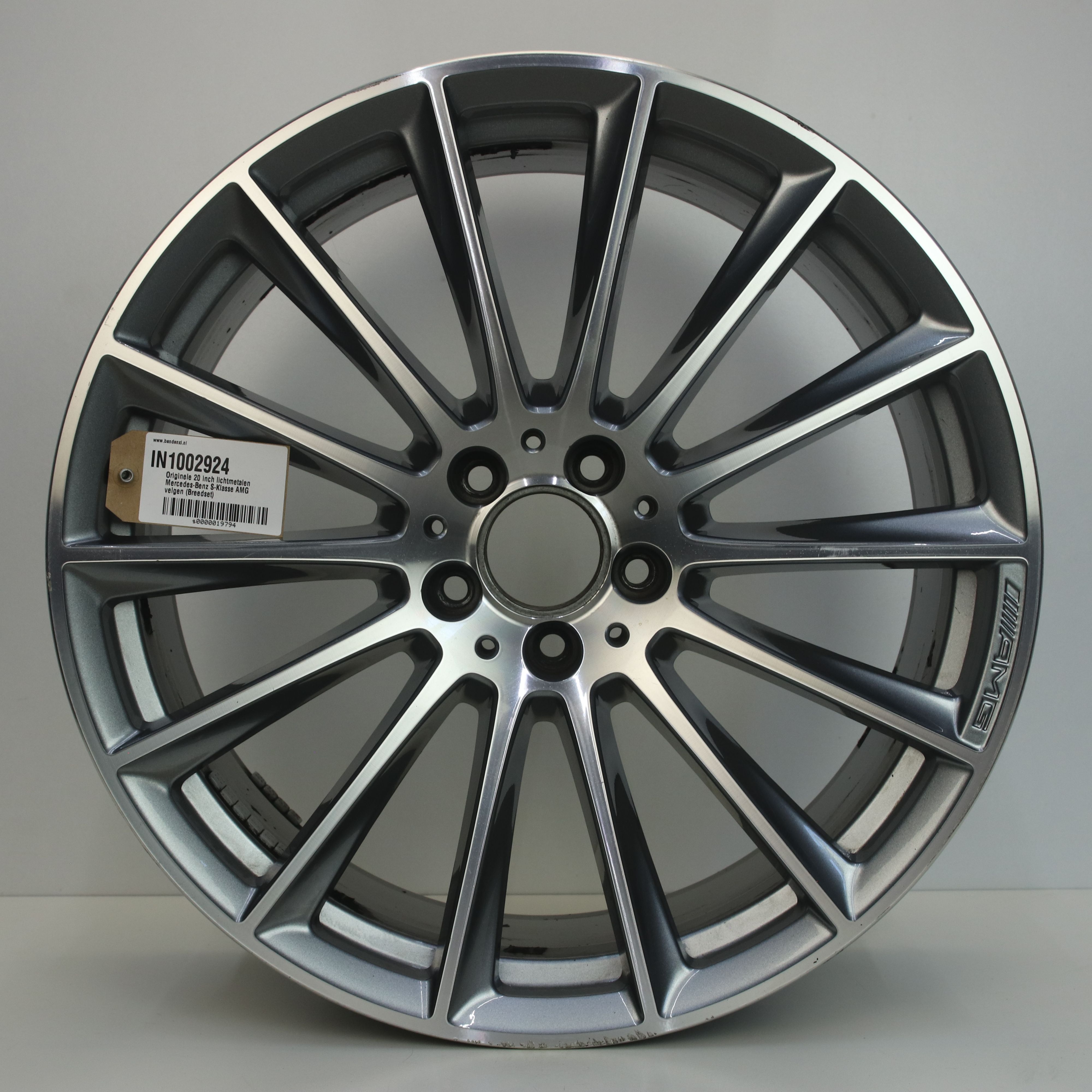 IN1002924 Originele 20 inch lichtmetalen Mercedes-Benz S-Klasse AMG velgen (Breedset) 9.00X20 5X112 ET34.0 NB66.60 Antraciet gepolijst