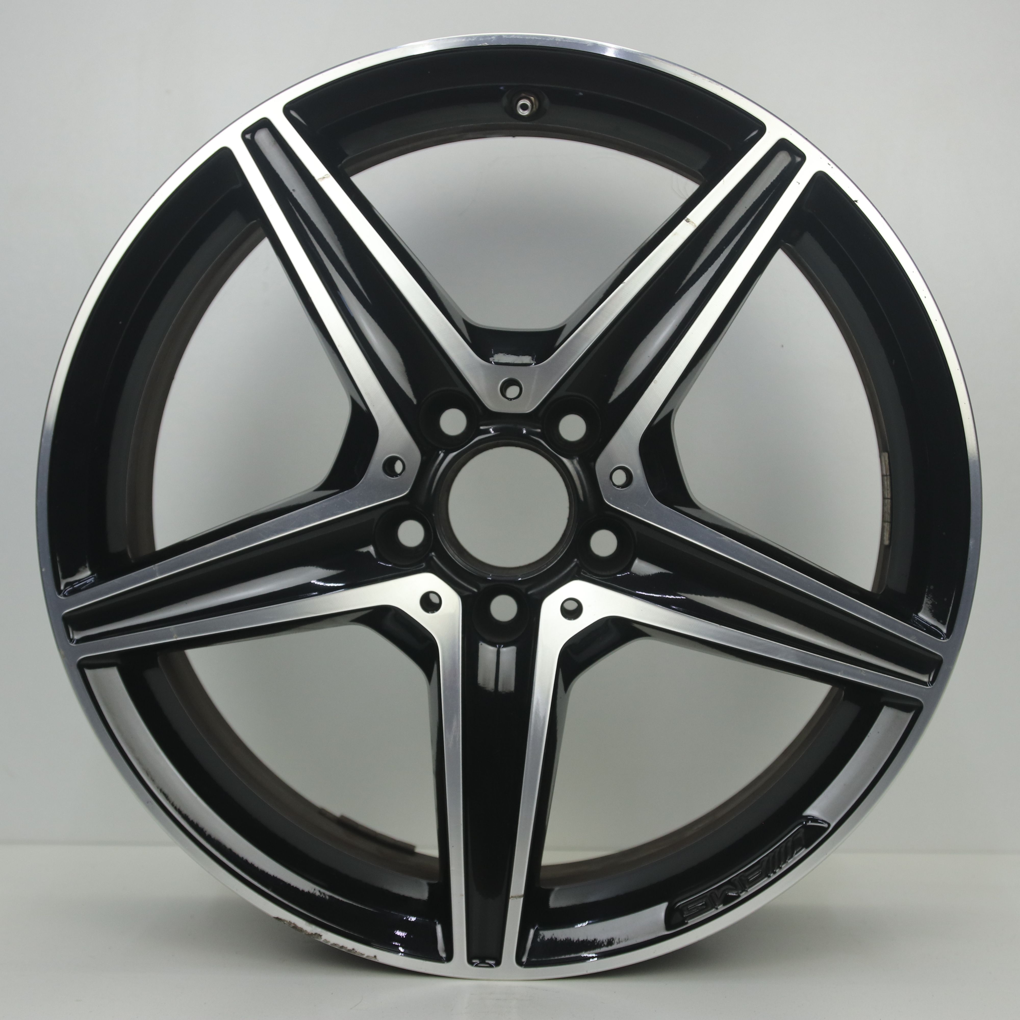 OS1007783 Originele 18 inch lichtmetalen Mercedes-Benz C-klasse velgen 7.50X18 5X112 ET44.0 NB66.60 Zwart gepolijst