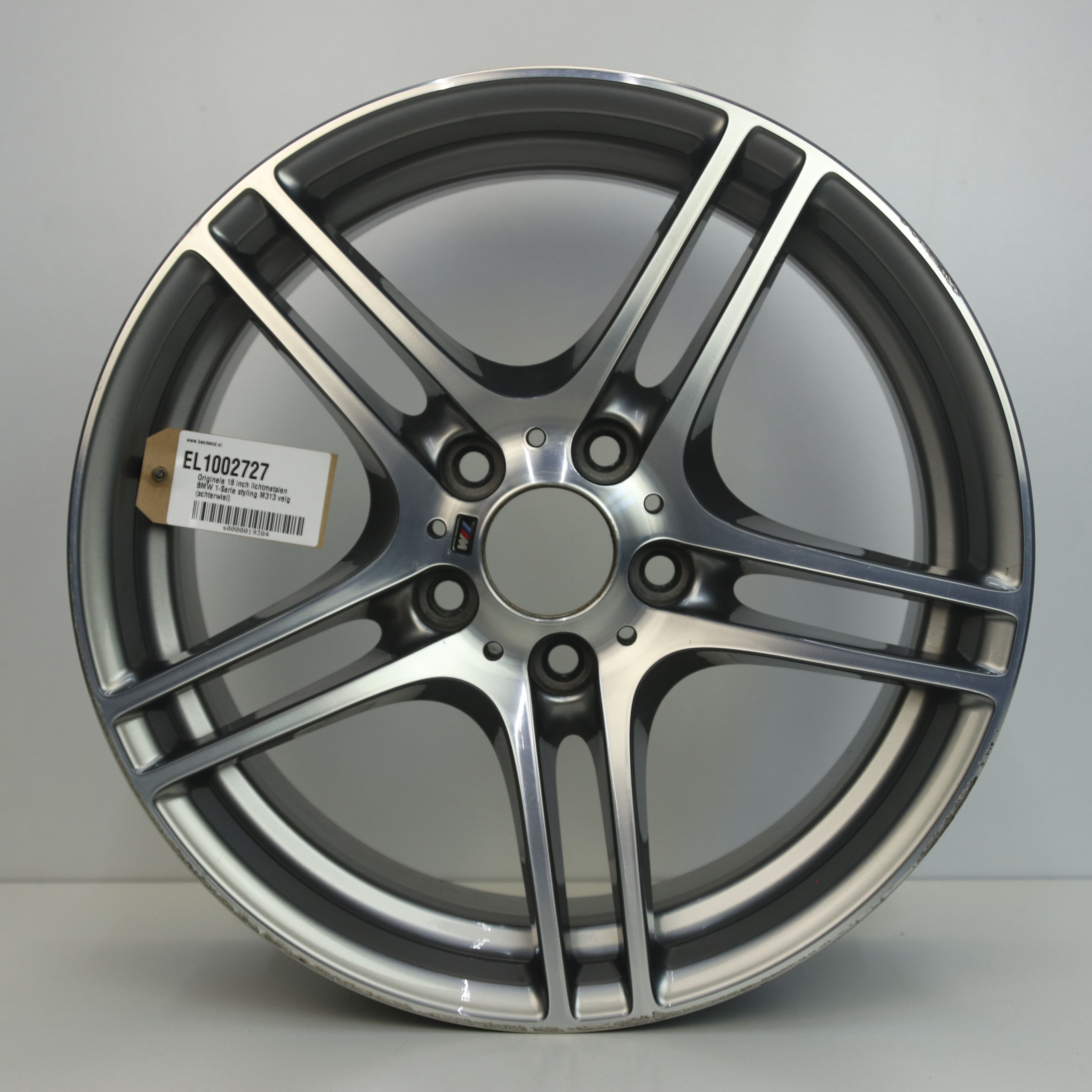 EL1002727 Originele 18 inch lichtmetalen BMW 1-Serie styling M313 velg (achterwiel) 8.50X18 5X120 ET52.0 NB72.60 Antraciet Gepolijst
