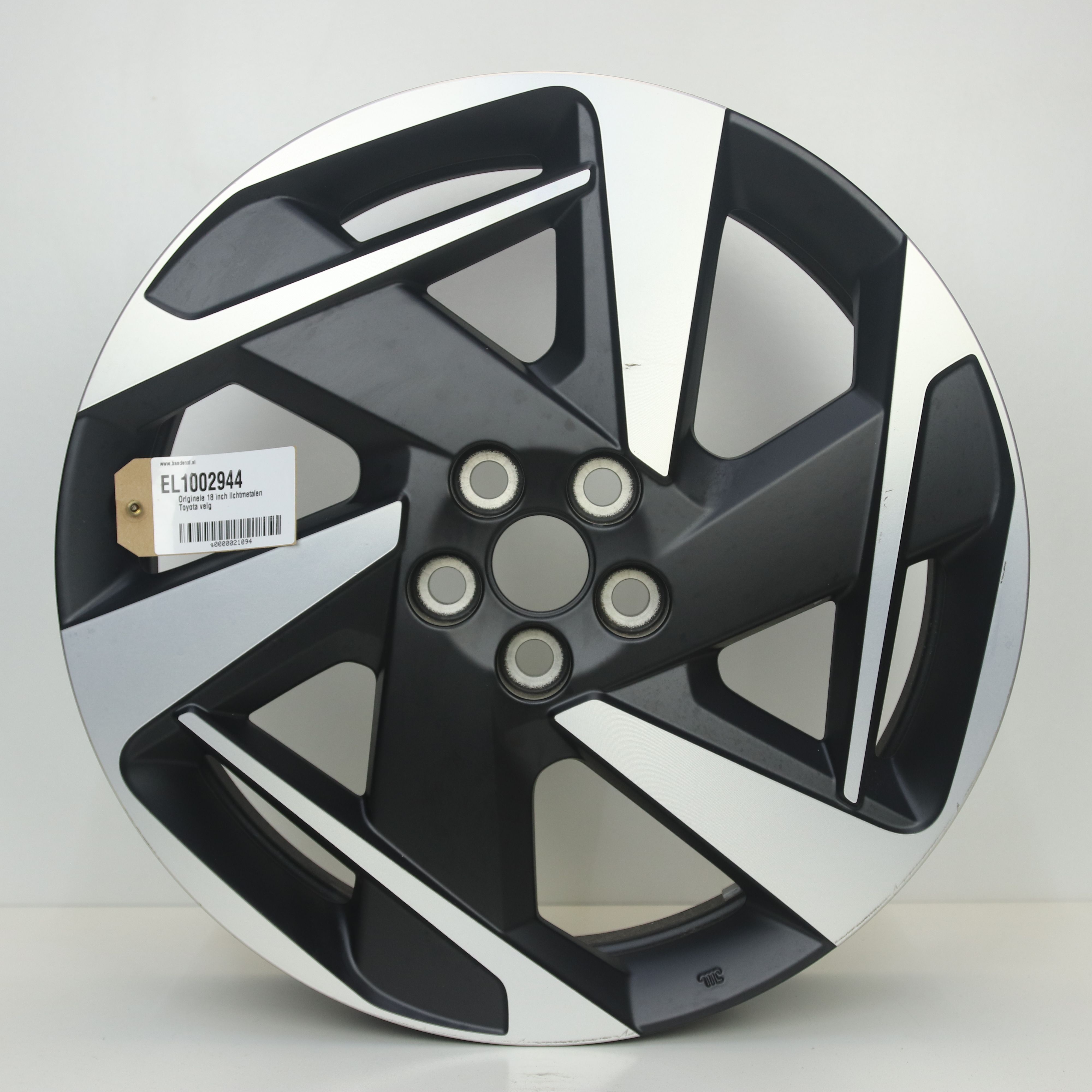 EL1002944 Originele 18 inch lichtmetalen Toyota velg 5.00X18 5X114.3 ET40.0 NB60.10 Mat zwart gepolijst