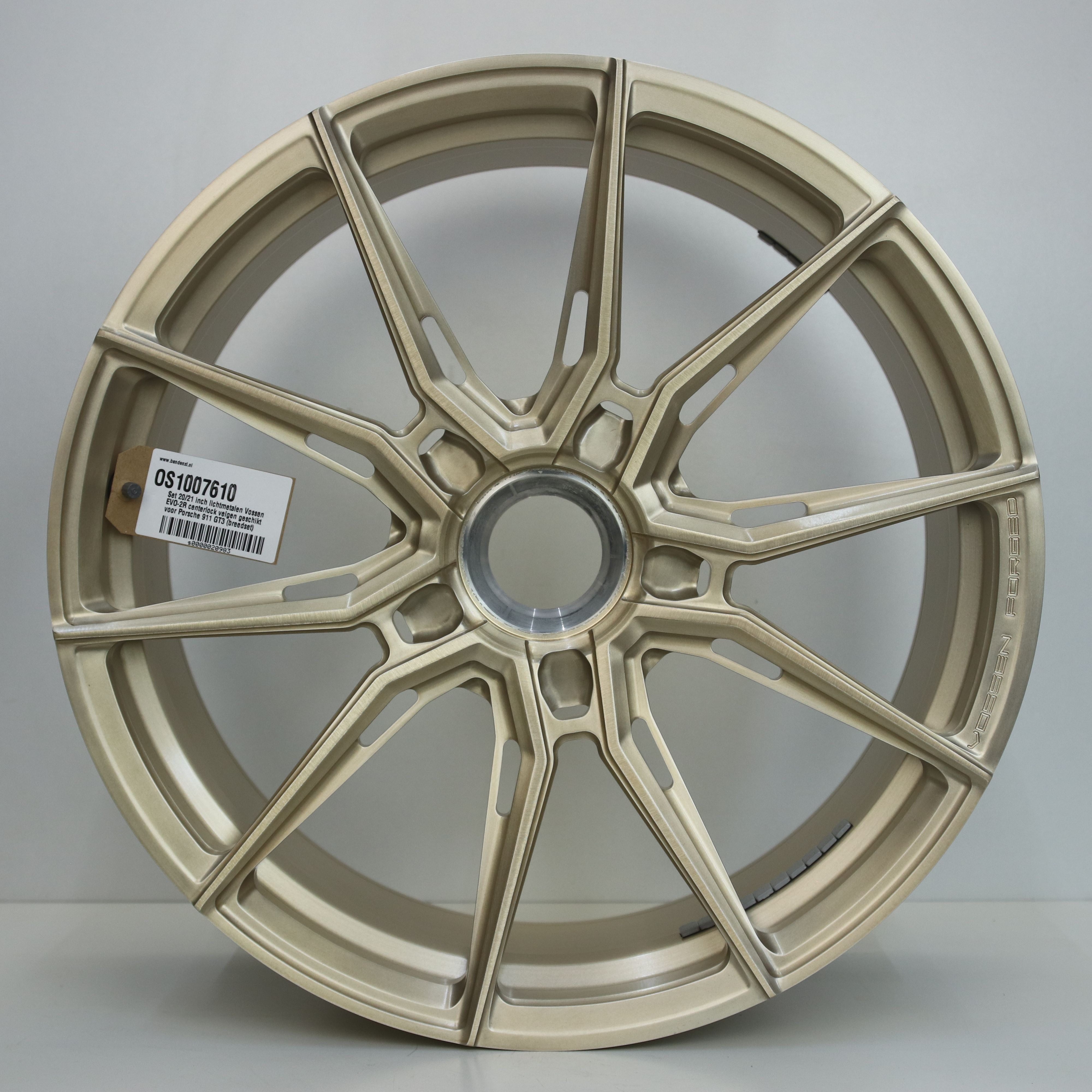 OS1007610 Set 20/21 inch lichtmetalen Vossen EVO-2R centerlock velgen geschikt voor Porsche 911 GT3 (breedset) 9.50X20 0X0 ET40.0 NB71.60 Platima gold