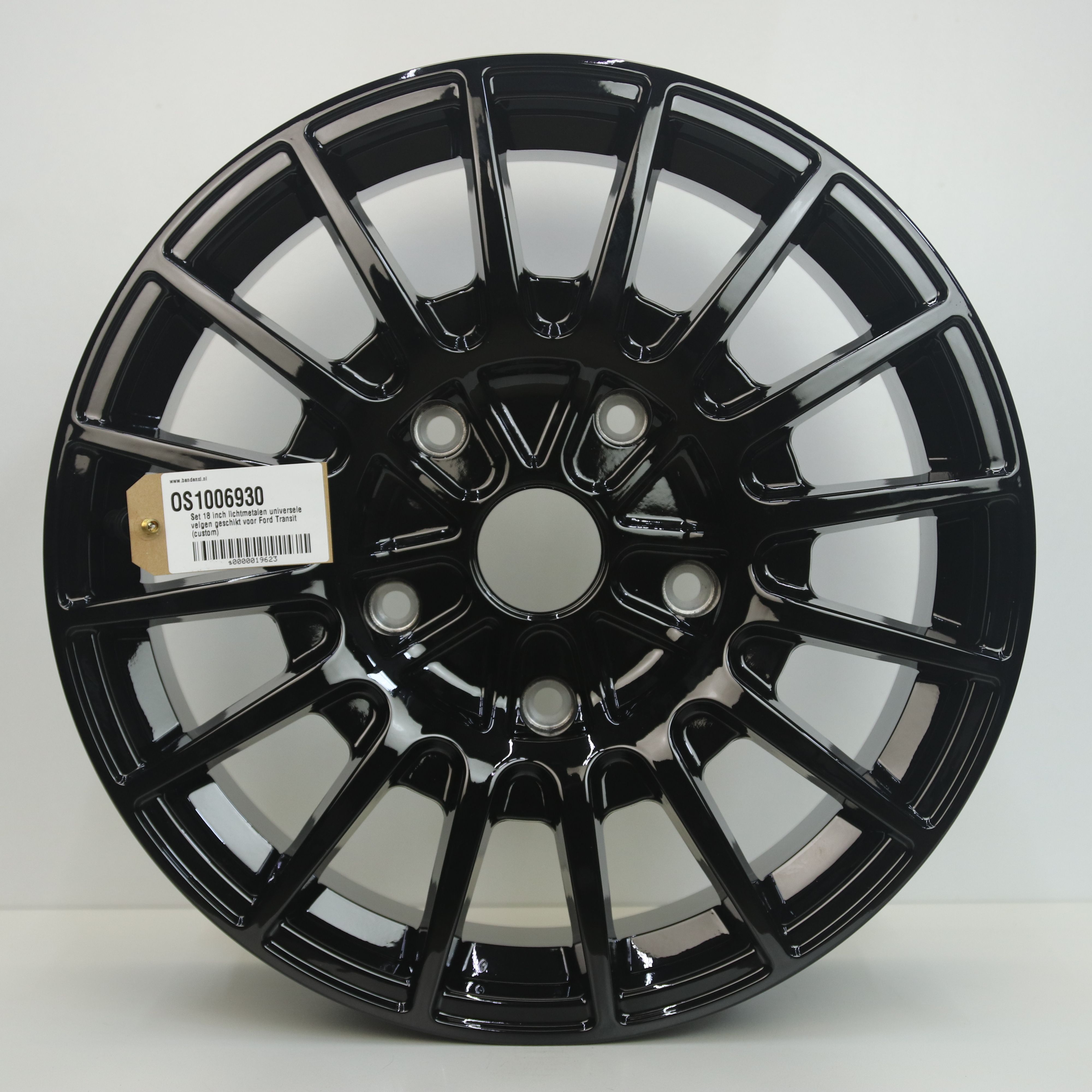 OS1006930 Set 18 inch lichtmetalen universele velgen geschikt voor Ford Transit (custom) 8.00X18 5X160 ET50.0 NB65.10 Zwart