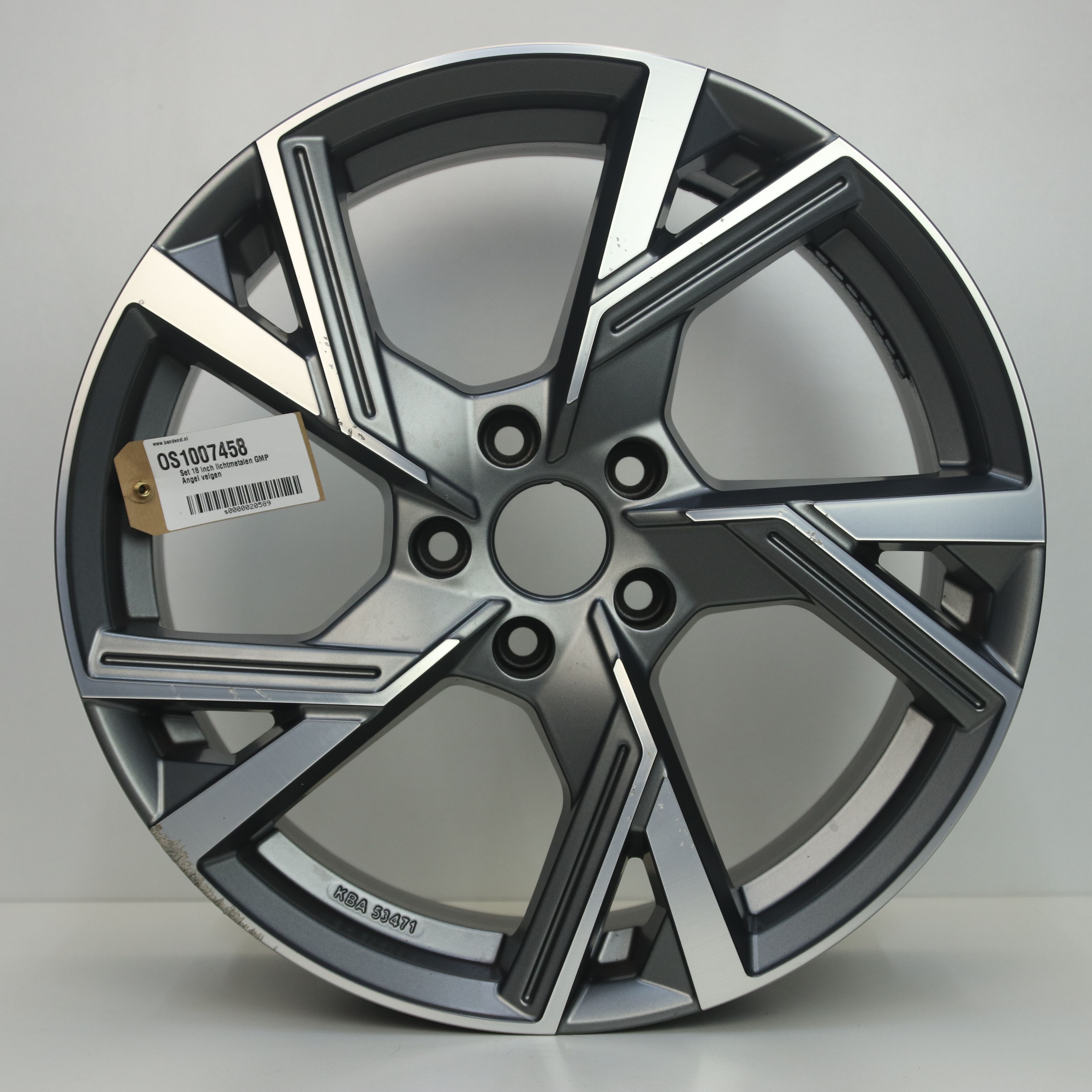 OS1007458 Set 18 inch lichtmetalen GMP Angel velgen 8.00X18 5X112 ET35.0 NB66.60 Mat antraciet gepolijst
