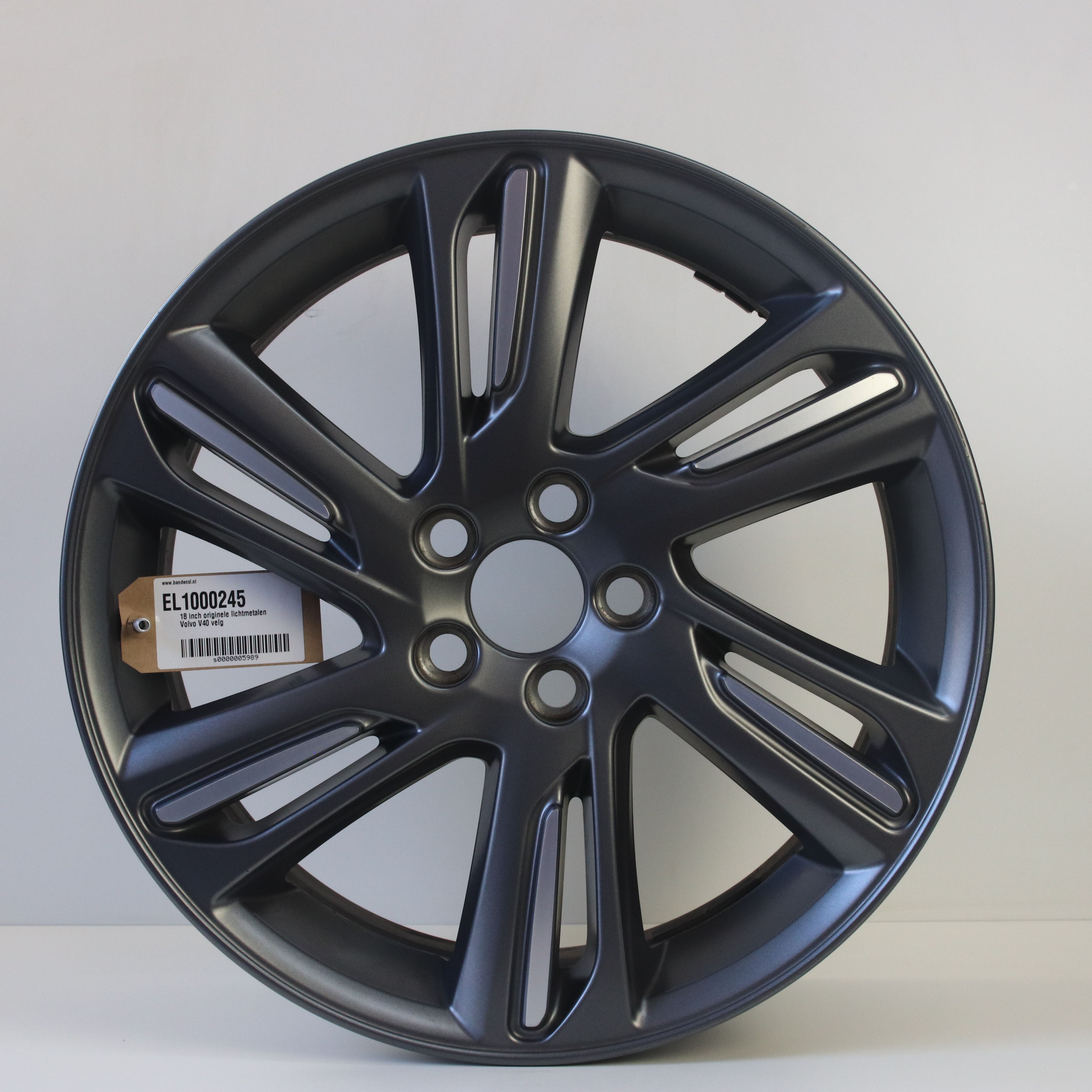 EL1000245 18 inch originele lichtmetalen Volvo V40 velg 7.50X18 5X108 ET50.0 NB63.40 Antraciet gepolijst