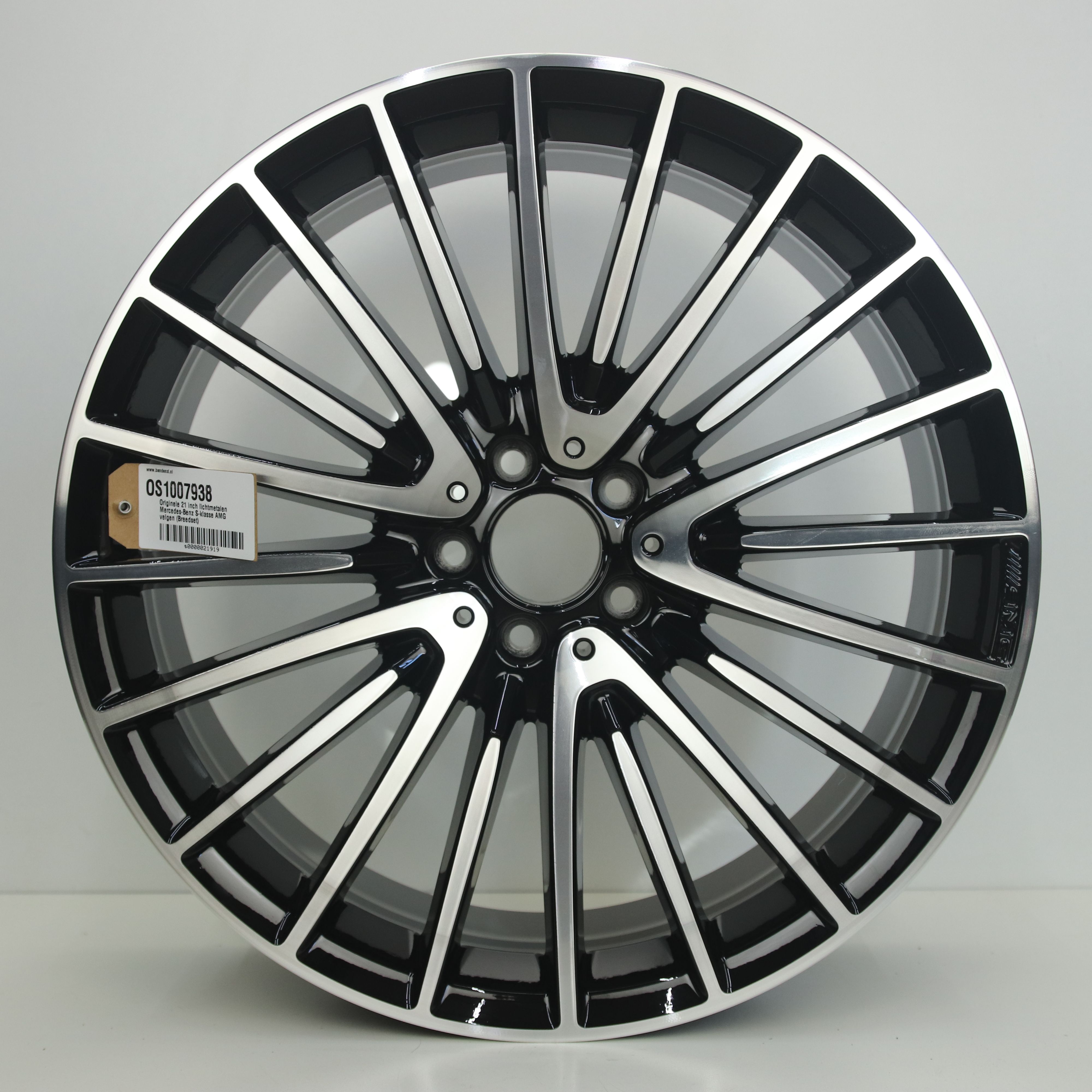 OS1007938 Originele 21 inch lichtmetalen Mercedes-Benz S-klasse AMG velgen (Breedset) 9.00X21 5X112 ET34.0 NB66.60 Zwart gepolijst