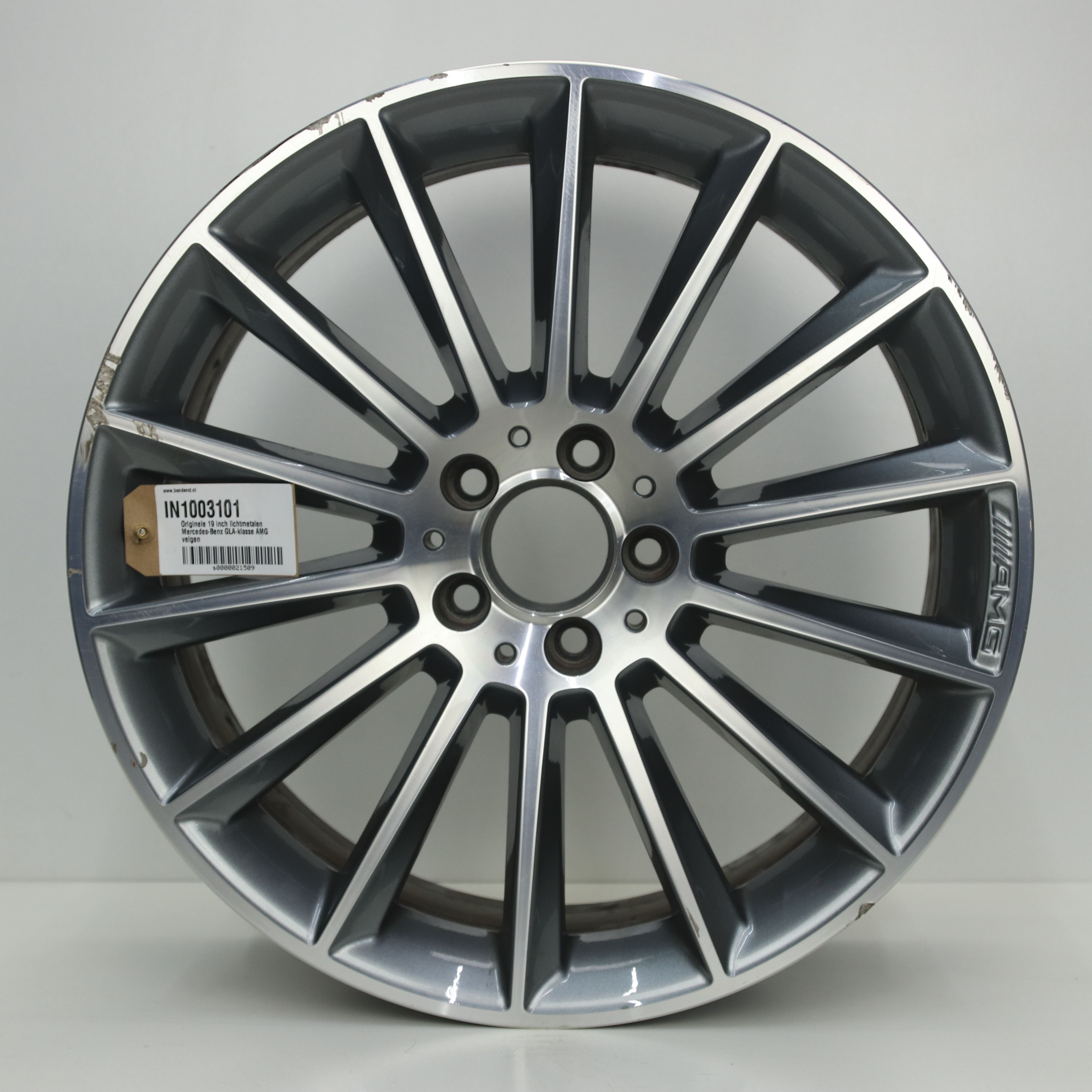IN1003101 Originele 19 inch lichtmetalen Mercedes-Benz GLA-klasse AMG velgen 8.00X19 5X112 ET43.5 NB66.60 Antraciet Gepolijst