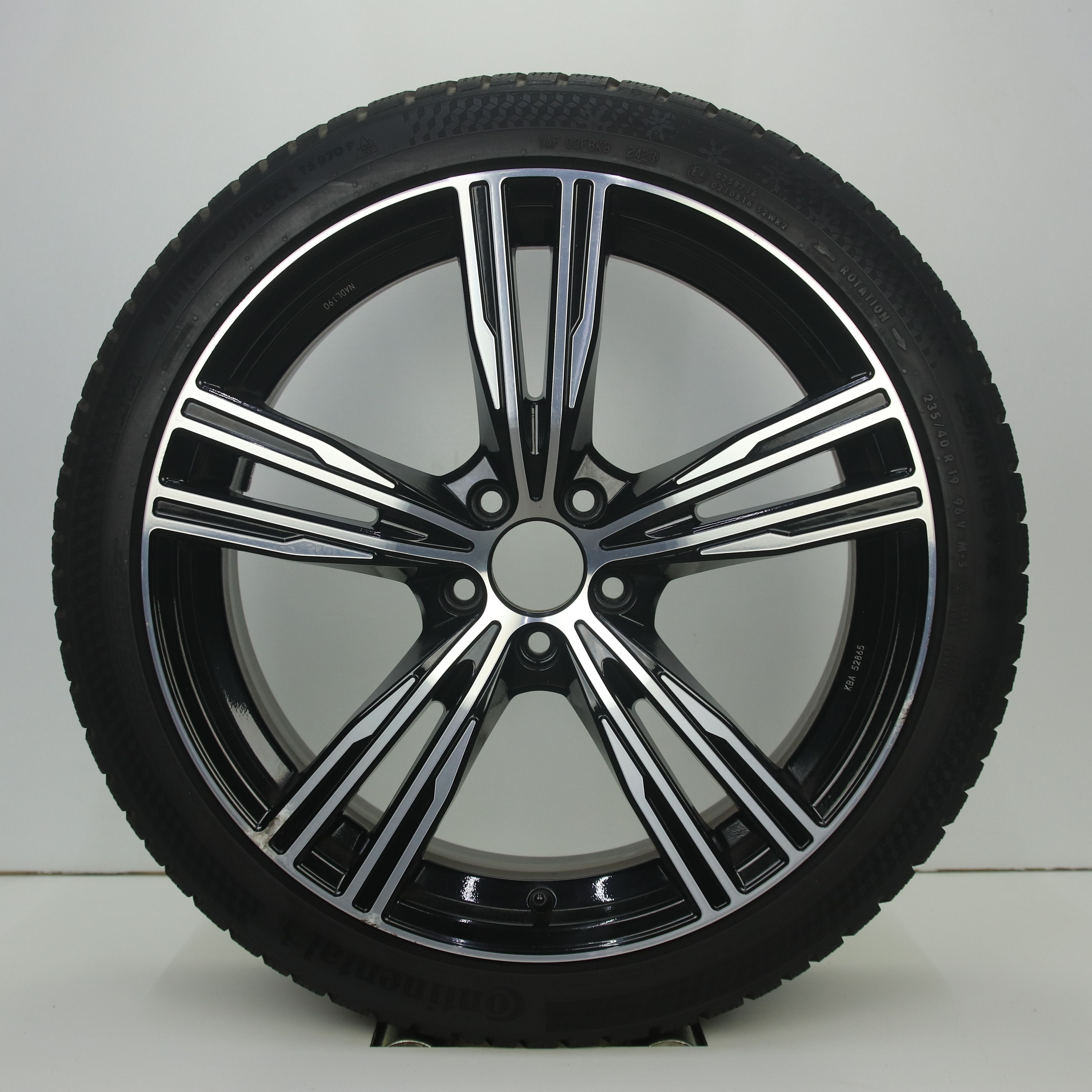 OS1007720 Set 19 inch lichtmetalen universele velgen 8.00X19 5X108 ET40.0 NB63.40 Zwart gepolijst